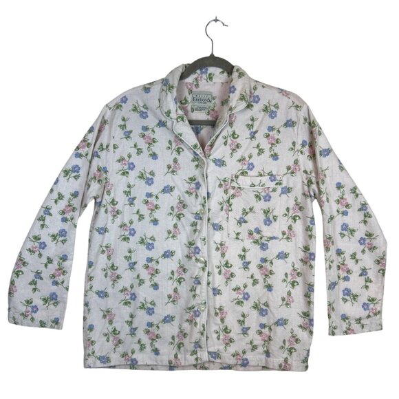 Vtg Basic Edition Intimates Flannel Pajama Set Women’s M Pink Floral Cottagecore - Picture 3 of 16